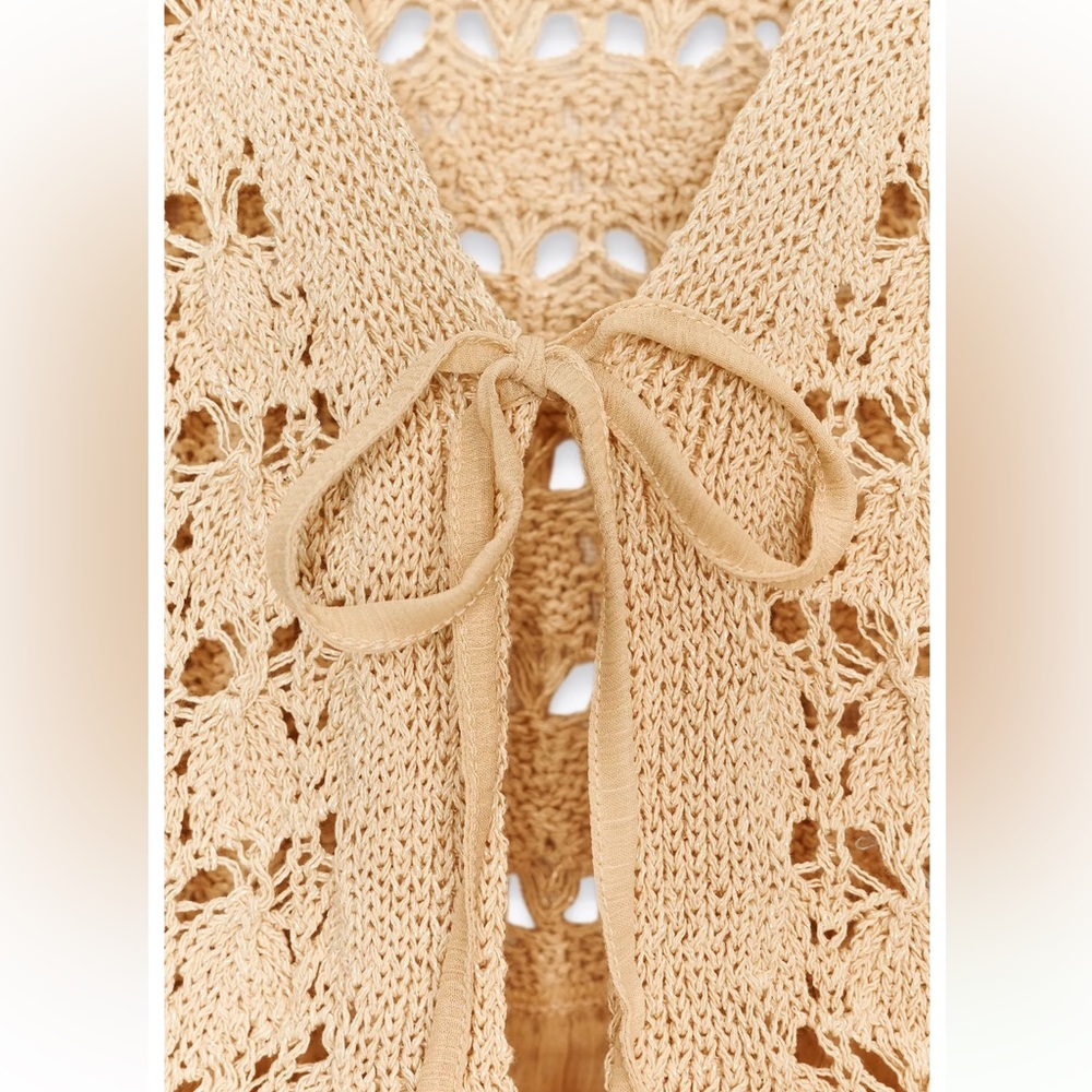 Zara NWT crochet tie front knit cardigan - Picture 12 of 12